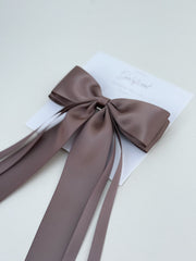 Satin hairclip - Chocolate Satin hairclip - Chocolate