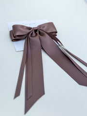 Satin hairclip - Chocolate Satin hairclip - Chocolate