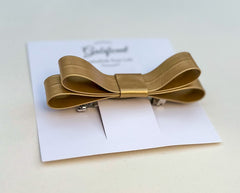 Barrette Bow hair clip- Gold Faux Barrette Bow hair clip- Gold Faux Gabificent