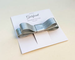 Barrette Bow hair clip- Silver  Faux Barrette Bow hair clip- Silver Faux Gabificent