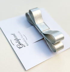 Barrette Bow hair clip- Silver  Faux Barrette Bow hair clip- Silver Faux Gabificent