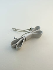 Barrette Bow hair clip- White Faux Barrette Bow hair clip- White Faux Gabificent