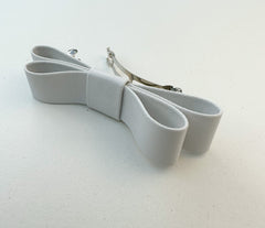 Barrette Bow hair clip- White Faux Barrette Bow hair clip- White Faux Gabificent