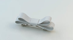 Barrette Bow hair clip- White Faux Barrette Bow hair clip- White Faux Gabificent