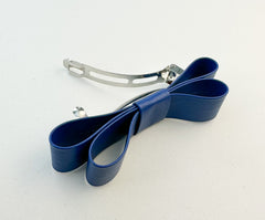 Barrette bow hair clip - Blue Faux Barrette bow hair clip - Blue Faux Gabificent