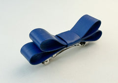 Barrette bow hair clip - Blue Faux Barrette bow hair clip - Blue Faux Gabificent