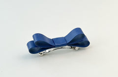 Barrette bow hair clip - Blue Faux Barrette bow hair clip - Blue Faux Gabificent