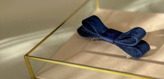 Barrette bow hair clip - Dark Blue Velvet Barrette bow hair clip - Dark Blue Velvet Gabificent