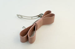 Barrette bow hair clip - Pink Faux Barrette bow hair clip - Pink Faux Gabificent