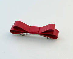 Barrette bow hair clip - Red Faux Barrette bow hair clip - Red Faux Gabificent