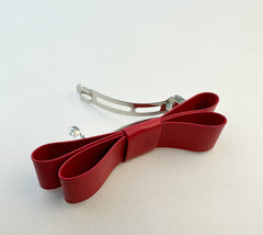 Barrette bow hair clip - Red Faux Barrette bow hair clip - Red Faux Gabificent