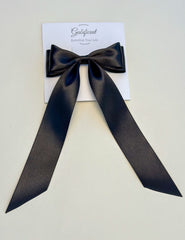 Satin hairclip - Black Black hair bow - Satin Gabificent