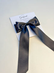 Satin hairclip - Black Black hair bow - Satin Gabificent