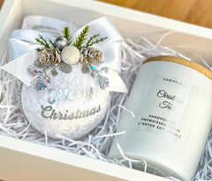 Christmas Bauble and Candle gift set- Silver Christmas Bauble and Candle gift set Gabificent