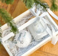 Christmas Bauble and Candle gift set- Silver Christmas Bauble and Candle gift set Gabificent