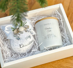 Christmas Bauble and Candle gift set- Silver Christmas Bauble and Candle gift set Gabificent
