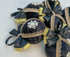 Christmas Baubles - Black - Set of 6 Christmas Baubles - Black - Set of 6 Gabificent