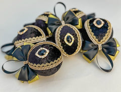 Christmas Baubles - Black - set of 6 Christmas Baubles - Black - set of 6 Gabificent