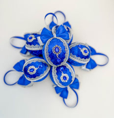 Christmas Baubles - Blue and silver- Set of 6 Christmas Baubles - Blue and silver- Set of 6 Gabificent