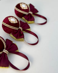 Christmas Baubles - Burgundy - set of 3 Christmas Baubles - Burgundy - set of 3 - Gabificent