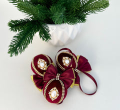 Christmas Baubles - Burgundy - set of 3 Christmas Baubles - Burgundy - set of 3 - Gabificent