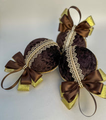 Christmas Baubles - Chocolate Brown- Set of 6 Christmas Baubles - Chocolate Brown- Set of 6 Gabificent