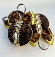 Christmas Baubles - Chocolate Brown- set of 6 Christmas Baubles - Chocolate Brown- set of 6 Gabificent