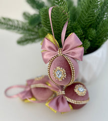 Christmas Baubles - Dusty Pink- Set of 3 Christmas Baubles - Dusty Pink- Set of 3 - Gabificent