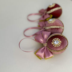 Christmas Baubles - Dusty Pink- Set of 3 Christmas Baubles - Dusty Pink- Set of 3 - Gabificent