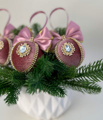 Christmas Baubles - Dusty Pink- Set of 3 Christmas Baubles - Dusty Pink- Set of 3 - Gabificent