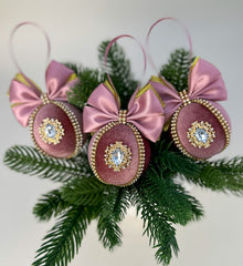 Christmas Baubles - Dusty Pink- Set of 3 Christmas Baubles - Dusty Pink- Set of 3 - Gabificent