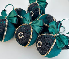 Christmas Baubles - Emerald -Set of 6 Christmas Baubles - Emerald -Set of 6 - Gabificent