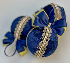 Christmas Baubles - Navy Blue - Set of 6 Christmas Baubles - Navy Blue - Set of 6 Gabificent