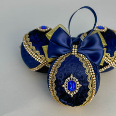 Christmas Baubles - Navy Blue - Set of 6 Christmas Baubles - Navy Blue - Set of 6 Gabificent