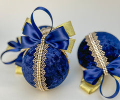 Christmas Baubles - Navy Blue - Set of 6 Christmas Baubles - Navy Blue - Set of 6 Gabificent