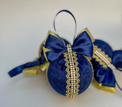 Christmas Baubles - Navy Blue - Set of 6 Christmas Baubles - Navy Blue - Set of 6 Gabificent