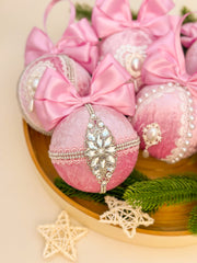Christmas Baubles -  Pink - Set of 6 Christmas Baubles - Pink - Set of 6 Gabificent