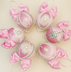 Christmas Baubles -  Pink - Set of 6 Christmas Baubles - Pink - Set of 6 Gabificent