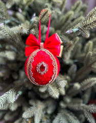Christmas Baubles - Red with Gold- One Piece Christmas Baubles - Red with Gold- One Piece Gabificent