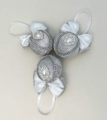 Christmas Baubles - Silver - Set of 3 Christmas Baubles - Silver - Set of 3 - Gabificent