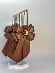 Christmas Tree Bows with tails - Chocolate Brown Christmas Tree Bows with tails - Chocolate Brown Gabificent