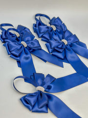 Christmas Tree Bows  with tails- Navy  Blue Christmas Tree Bows with tails- Navy Blue Gabificent