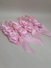 Christmas Tree Bows with tails- Pink Christmas Tree Bows with tails- Pink Gabificent