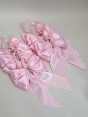Christmas Tree Bows with tails- Pink Christmas Tree Bows with tails- Pink Gabificent