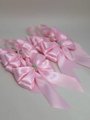 Christmas Tree Bows with tails- Pink Christmas Tree Bows with tails- Pink Gabificent
