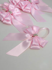 Christmas Tree Bows with tails- Pink Christmas Tree Bows with tails- Pink Gabificent