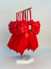 Christmas Tree Bows  with tails - Red Christmas Tree Bows with tails - Red Gabificent