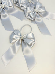 Christmas Tree Bows with tails - Silver Christmas Tree Bows with tails - Silver Gabificent