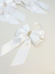Christmas Tree Bows  with tails - White Christmas Tree Bows with tails - White Gabificent