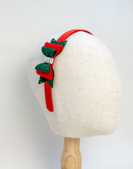 Christmas headband- Red and Green Bow Christmas headband- Red and Green Bow Gabificent